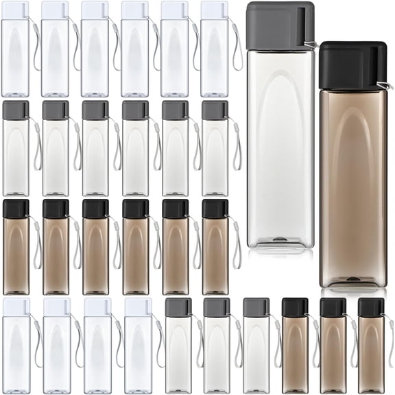 30 Pcs Water Bottle Bulk 17 oz Plastic Sports Water Bottles for Kids Adults Reusable Leak Proof Portable Drink Container Large for School Classroom Travel Camping Fitness Office(Stylish Color)