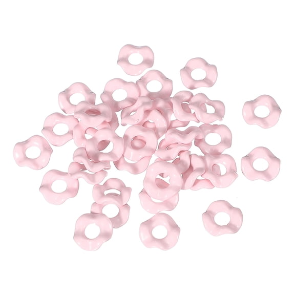 30 Pcs Wavy Spacers for Beaded Pens, Acrylic Flower Beads Colorful Wave Spacer Focal Bead for DIY Jewelry, Light Pink