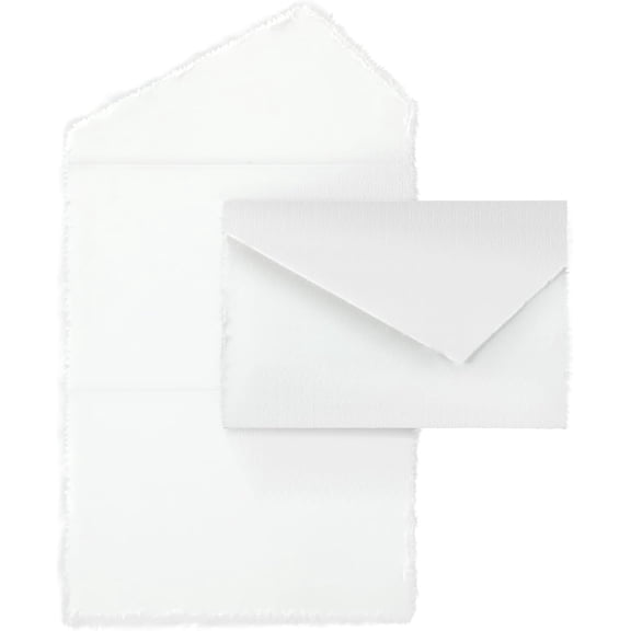 30 Pcs White Deckle Edge All in One Card Envelopes 4'' x 6'' Handmade White Deckle Edge Envelope for Announcements Wedding Invitations Save The Dates Engagement Announcement Greeting Card