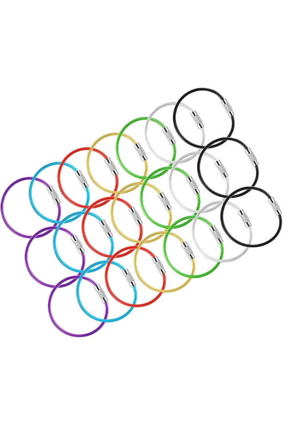 30 Pcs Wire Ring Keychain Key Rings Portable Keychain Cable Wear-resistant Key Chain Ring Key Ring Keys Supplies