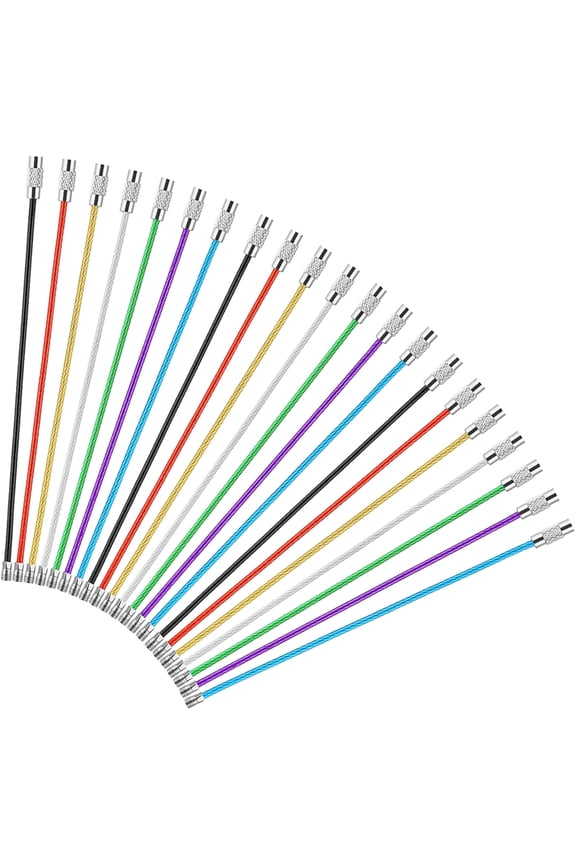30 Pcs Wire Ring Keychain Stainless Steel Cable Traveler Automotive Accessories Wear-resistant