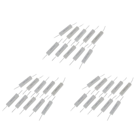 30 Pcs Wirewound Ceramic Cement Resistor 1 Ohm 5% 10W Watt,30 x Cement Resistors,White