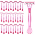 thumbnail image 1 of 30 Pcs Women's Disposable Razors Bulk 3 Blades Sensitive Skin for a Smooth and Comfortable Shave, 1 of 5