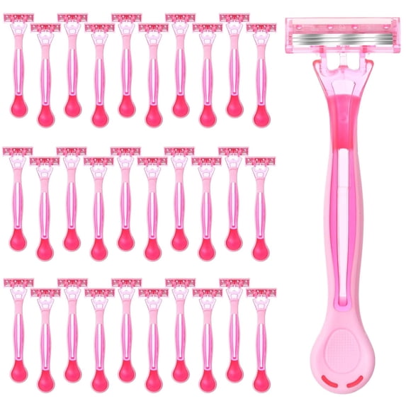 30 Pcs Women's Disposable Razors Bulk 3 Blades Sensitive Skin for a Smooth and Comfortable Shave