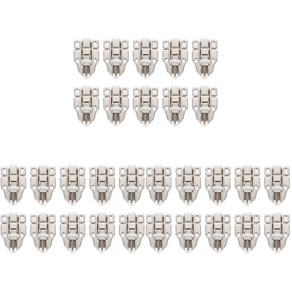 30 Pcs Wooden Box Lock Vintage Trunk Silver Luggage Toggle Hasp Latch Small Latches Jewelry Case Duckbilled