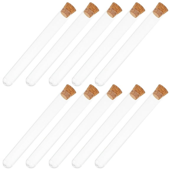 TABLZONE Durable Plastic Test Tubes for Labs with Sealed Cork Stopper