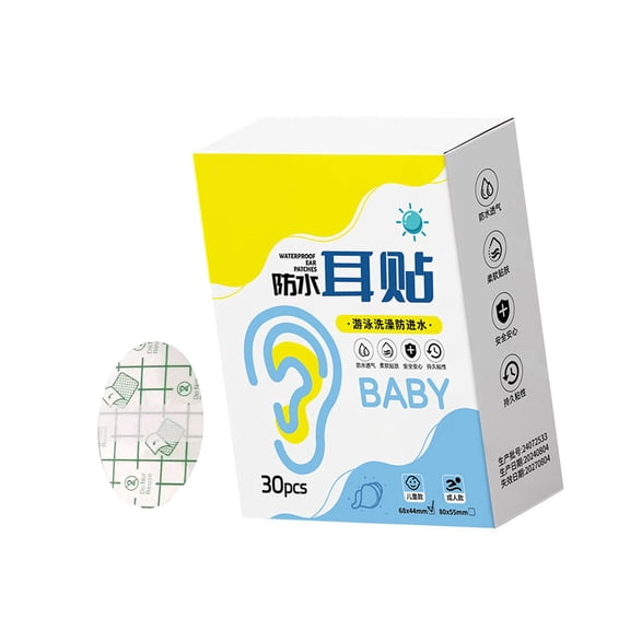 30 Piece Baby Ear Protections Soft Adhesive Covers For Infant Bath Time Pool Beach Swimming And Water Sports