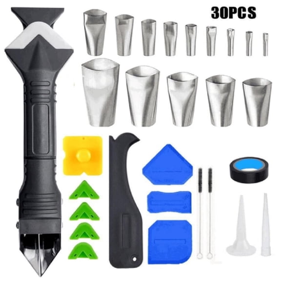 30 Piece Caulking Finisher Nozzle Set, Sealant Application Tool Kit for Kitchens and Bathrooms, TIKA