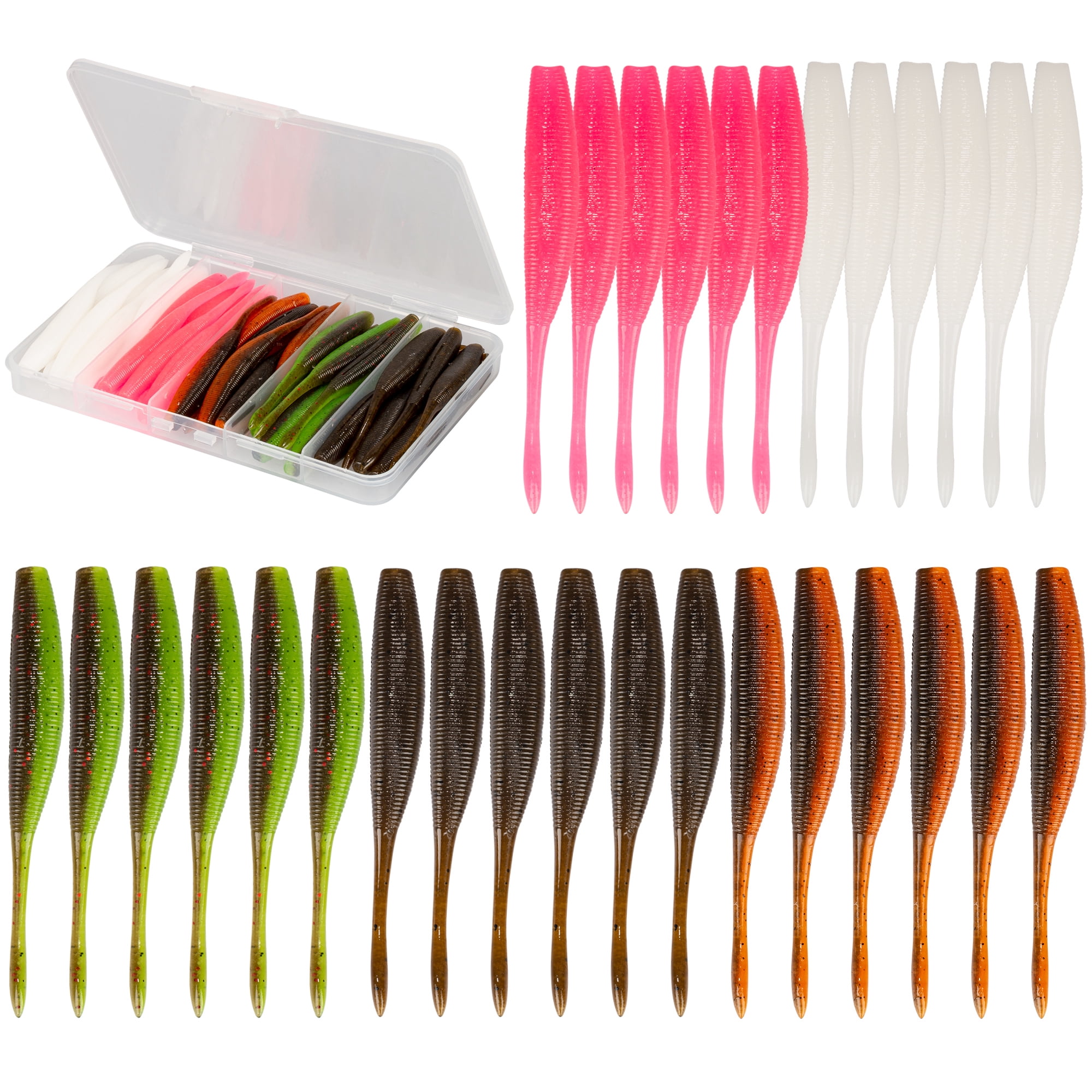 30-Piece Drop Shot Fishing Kit - Complete All-in-One Rig with Senko ...