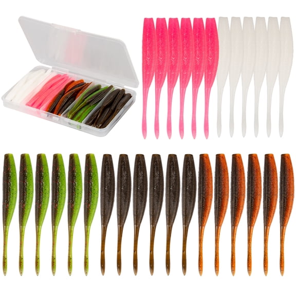 30-Piece Drop Shot Fishing Kit - Complete All-in-One Rig with Senko Worms, Hooks & Weights for Bass