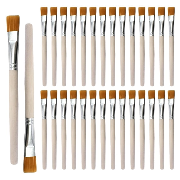 30-Piece Flat Paint Brush Set for Painting, Crafting, Glue Application 1 Pack