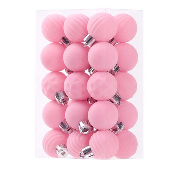 30-Piece Flocked Christmas Balls Mini Velvet Shatterproof Christmas Tree Ornaments with Hanging Loop - Ribbed Textured Baubles for Holiday Party Decorations