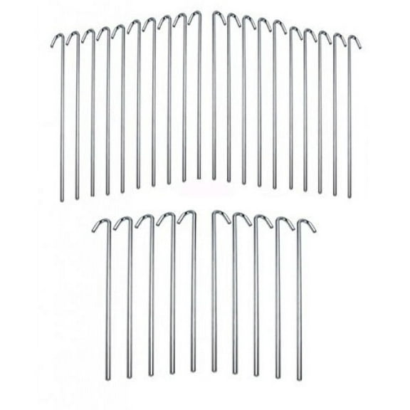 30-Piece Galvanized Steel Tent Pegs - Garden Stakes