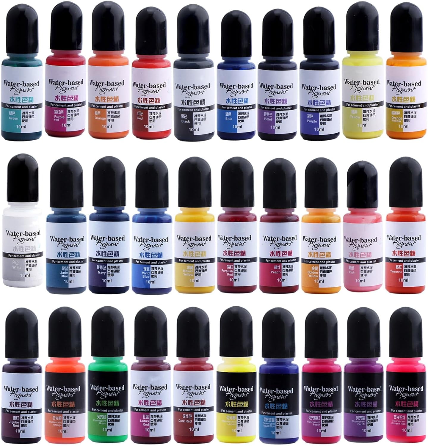 30 Piece Gypsum Cement Pigment Liquid Colorant Dye Gypsum Powder Color ...