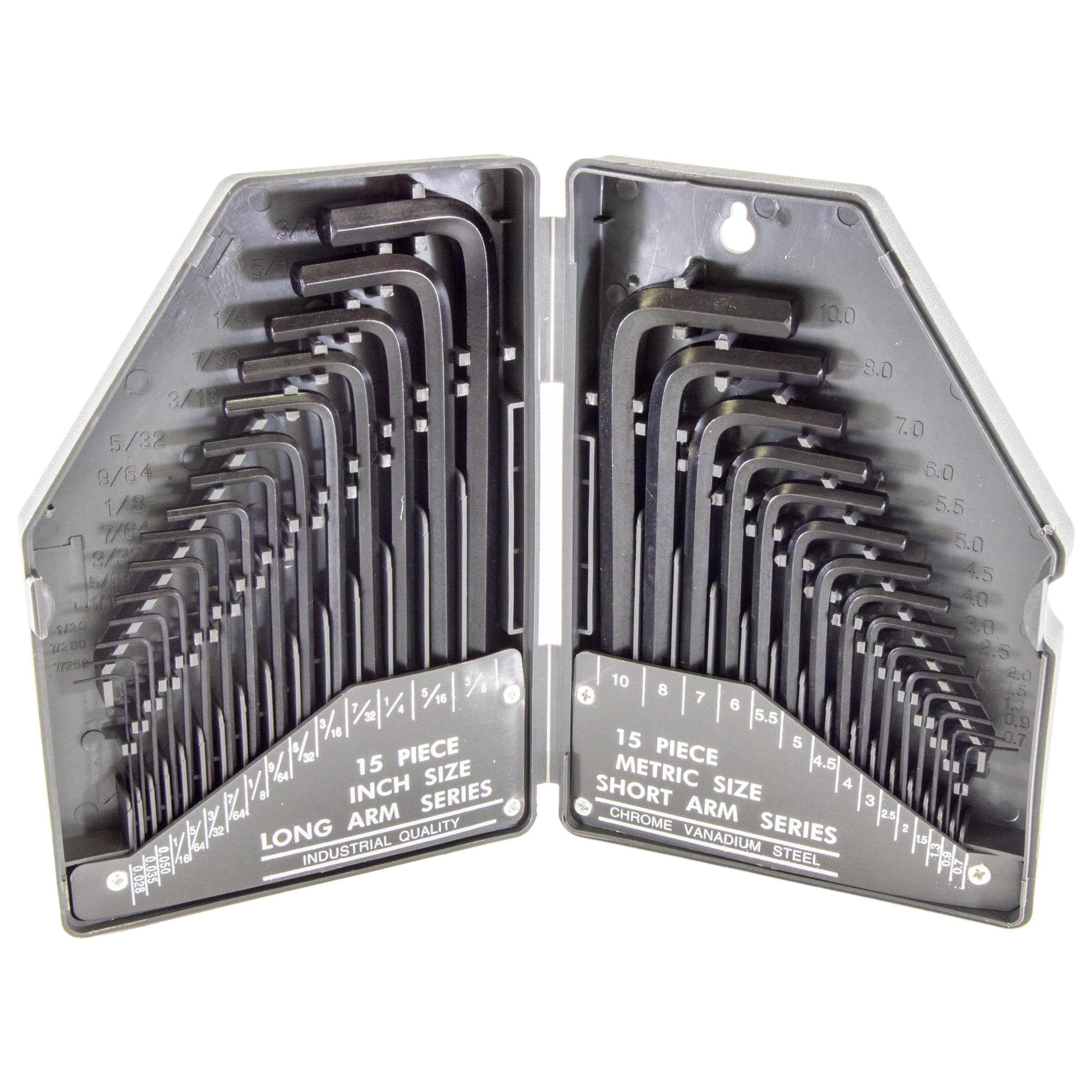 30 Piece Hex Allen Wrench Set, Includes Popular Inches and Metric Sizes