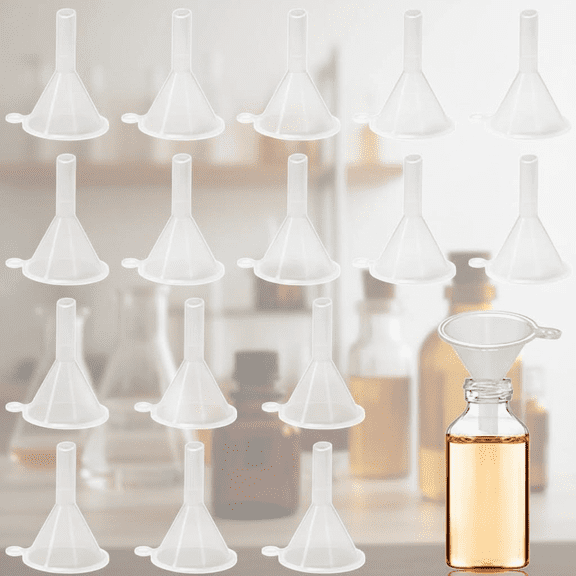 30-Piece Mini Clear Plastic Funnels Set for Kitchen, Lab, and Crafts - Ideal for Essential Oils, Spices, Powders, and Liquid Transfer