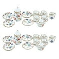 thumbnail image 1 of 30 Piece Miniature Dinnerware Porcelain Tea Set Tableware Cup Plate Colorful Floral Print, 1 of 7