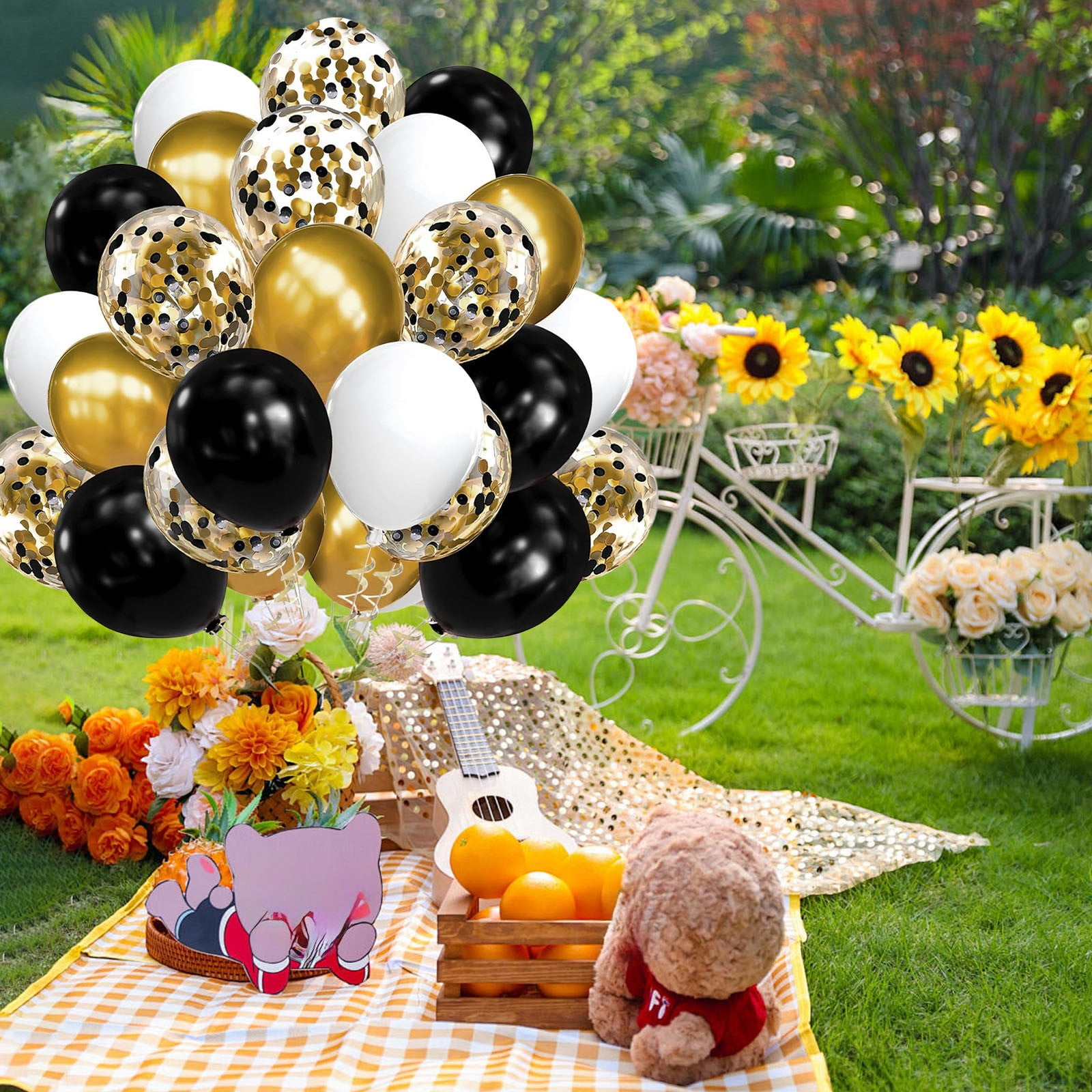 30-Piece Multi-Color Polyester Balloons Set for Party Decorations ...