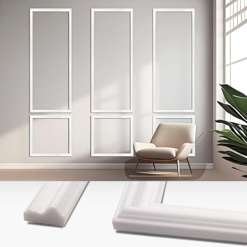 30 Piece Peel & Stick Wall Molding Kit, Pre-Cut Wainscoting Panels with Self-Adhesive Trim, Easy Install Wall Decor for Office Home Bedroom Living Room$$Tools & Hardware Other
