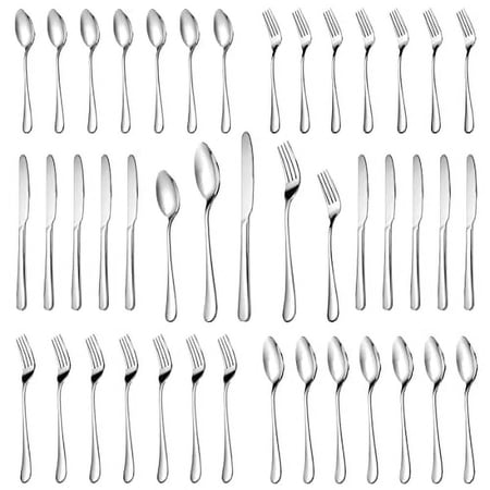 30 Piece Silverware Set,Premium Stainless Steel Flatware Set Service for 6,Mirror Polished Cutlery Utensil Set,Durable Home Kitchen Eating Tableware Set,Include Fork Knife Spoon Set,Dis