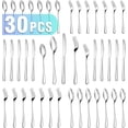 thumbnail image 1 of 30 Piece Silverware Set Service for 6,Premium Stainless Steel Flatware Set,Mirror Polished Cutlery Utensil Set,Durable Home Kitchen Eating Tableware Set,Include Fork Knife Spoon Set,Dishwasher Safe, 1 of 8
