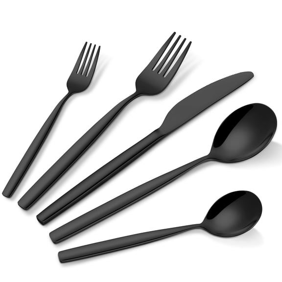 30-Piece Stainless Steel Cutlery Set for 6 -Silverware Set with Steak Knives | Restaurant-Grade Flatware, Dishwasher Safe & Rust Resistant | Home Kitchen & Commercial Use