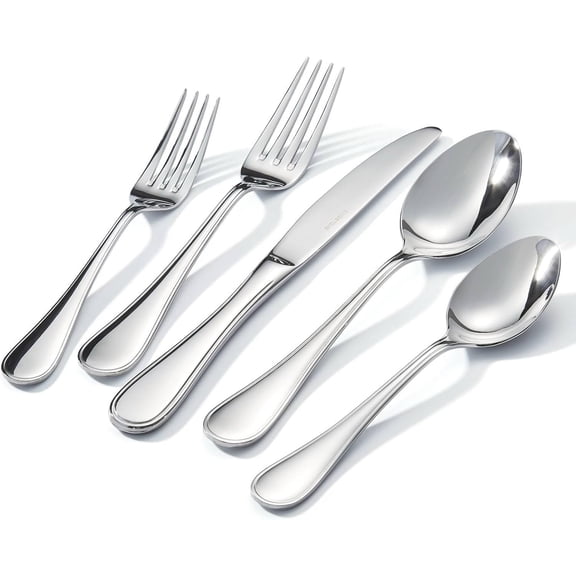 30 Piece Teardrop Silverware Set for 6, 18/10 Stainless Steel Flatware Set, Modern Design Cutlery Set for Home/Hotel/Wedding,Mirror Polished and Dishwasher Safe