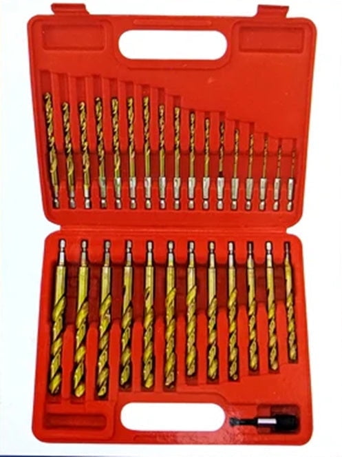 Titanium Drill Bit Set Hex Shank Quick Change 30 Piece