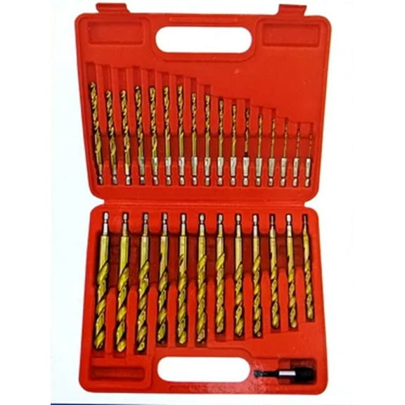 Titanium Drill Bit Set Hex Shank Quick Change 30 Piece