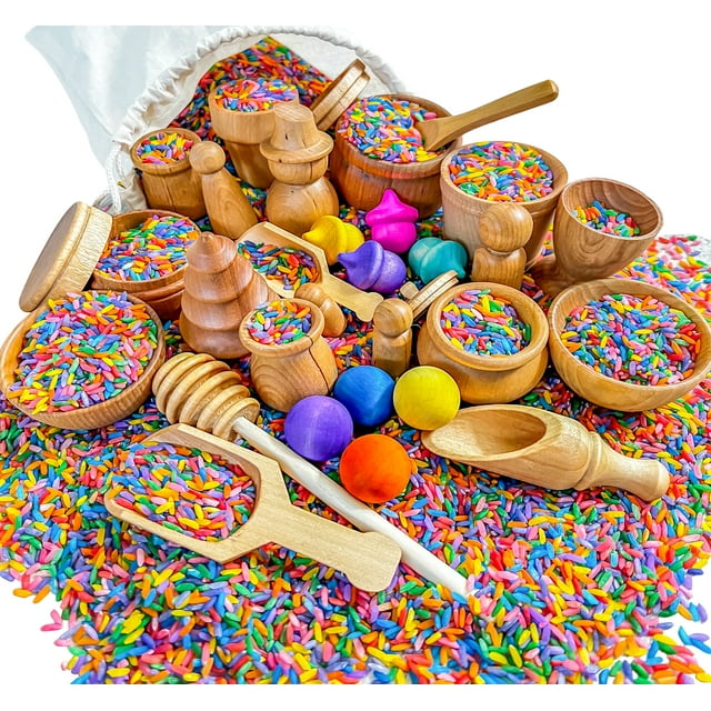 30 Piece USA Made Sensory Bin Tools Sensory Bins Wooden Sensory