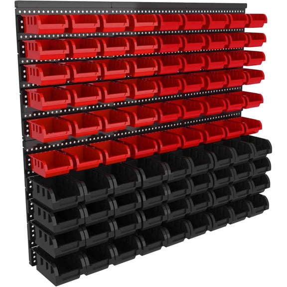 30-Piece Wall-Mounted Garage Storage Bin Rack for Nuts, Bolts, Screws & Small Hardware