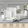 thumbnail image 1 of Ink Craft 30-Piece White Porcelain Dinner Set - Elegant Tableware Collection, 1 of 5