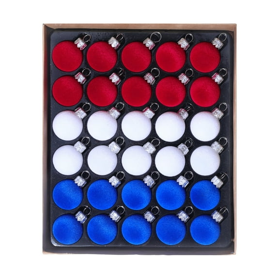 30 Pieces 1 Inch Christmas Tree Ornaments Velvet Balls, Shatterproof Tree Ornaments Flocking Balls Set - Christmas Decorations Home Decor for Holiday Indoor Outdoor Yard Garden Wall