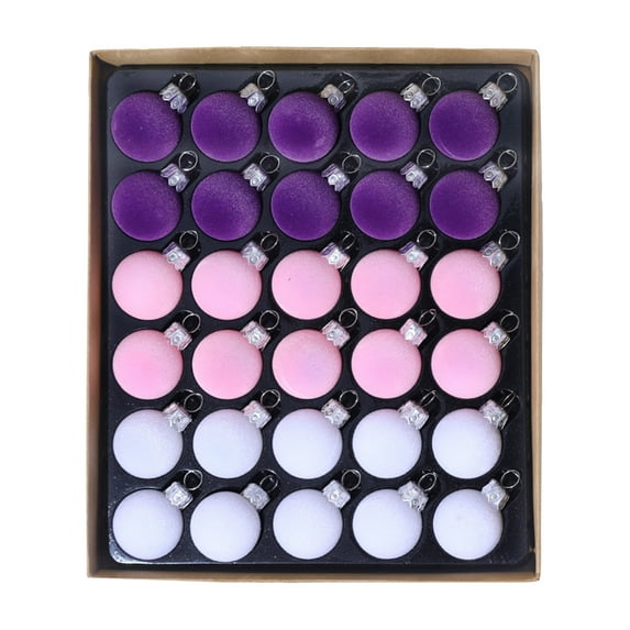 30 Pieces 1 Inch Christmas Tree Ornaments Velvet Balls, Shatterproof Tree Ornaments Flocking Balls Set - Christmas Decorations Home Decor for Holiday Indoor Outdoor Yard Garden Wall