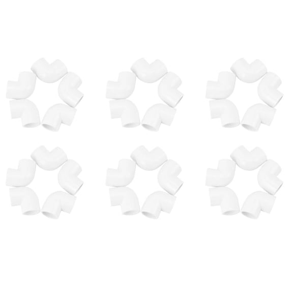 30 Pieces 20mm Dia 90 Angle Degree Elbow PVC Pipe Fittings Adapter Connector White
