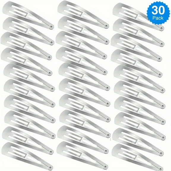 30 Pieces 4 Inch Metal Snap Hair Clips for Women Snap Barrettes Nonslip Large Women Hair Accessories
