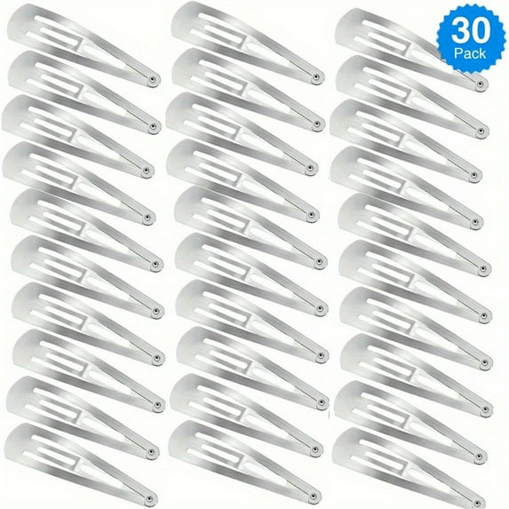 30 Pieces 4 Inch Metal Snap Hair Clips for Women Snap Barrettes Nonslip Large Women Hair Accessories