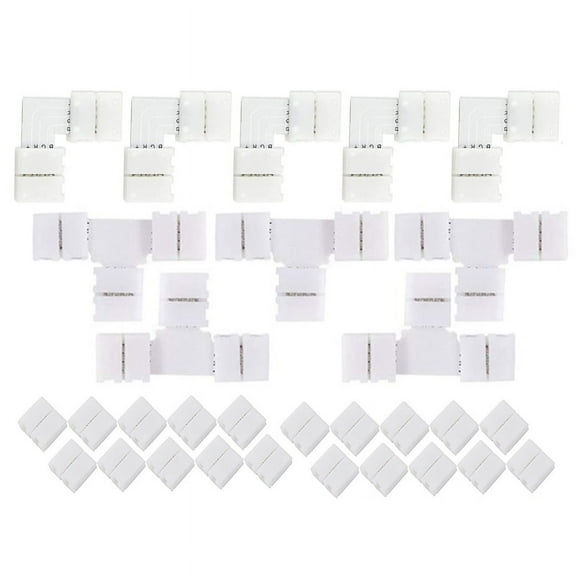 30 Pieces 4-Pin for T/L Shape RGB LED Light Strip Connector Solderless Adapter