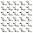thumbnail image 1 of 30 Pieces 5mm Bracket Style Cabinet Shelf Pins with Hole 3.84mm Hole Shelf Support Pegs L-Shaped Hardware Heavy Duty Shelf Support Pins for Kitchen Cabinet Furniture Book Shelves, Silver-Tone, 1 of 7