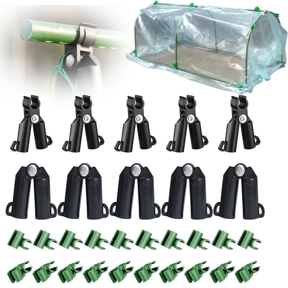 30 Pieces Adjustable Plant Trellis Connector Clip Plastic Connector Stakes Garden Plastic A-Type Connecting Joint Buckle Clip for Gardening Metal Steel Plant Supports (11 mm)