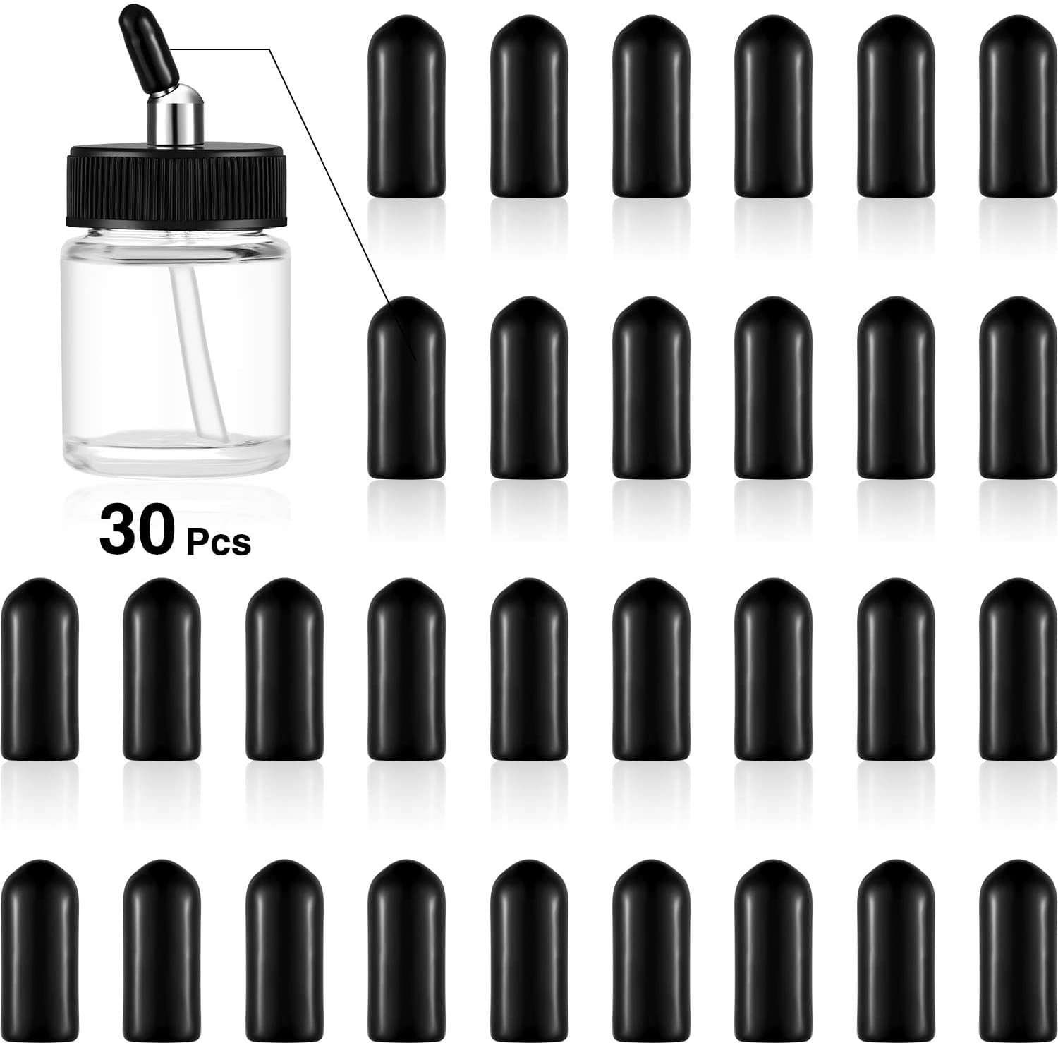Gatuxe Lot De 10 Bouteilles De Pot En Plastique PP 30ml Pour Airbrush - Jar Airbrush Siphon Feed, Conteneur Pigment