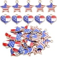 thumbnail image 1 of 30 Pieces American Flag Alloy Charms Pendant Patriotic Enamel Charms Ornament of DIY Decoration, Star-shaped and Heart-shaped, 1 of 1