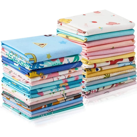30 Pieces Animals Fat Quarters Cotton Fabric Bundles Cute Pattern Fabric Squares 10 x 10 IBoklzorh Squirrel Elk Bear Sewing Scrap for Quilting Patchwork Scrabooking Cloth DIY Craft
