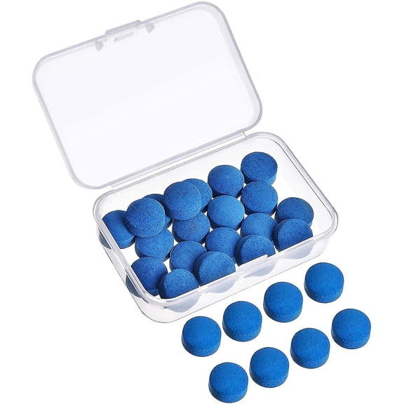30 Pieces Billiard Pool Cue Tips Cue Pool Stick Replacement Tips With Storage Box For Billiard Pool Cues Supplies, 13 Mm, Blue