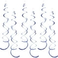 thumbnail image 1 of 30 Pieces Blue Foil Ceiling Hanging Party Swirl Decorations Plastic Streamers Photo Backdrop for Birthday Graduation Wedding Baby Shower Wedding Bachelorette Galaxy Theme Party Decorations, 1 of 12