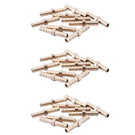 30 Pieces Brass 6 mm Straight for Hose Quick Coupling, Golden