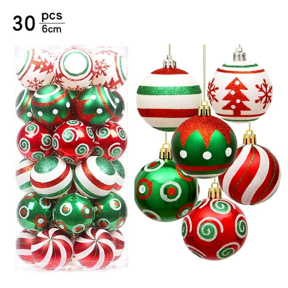 30 Pieces Christmas Balls Xmas Tree Ornaments Balls Colorful Ball Decoration Pendant for Holiday Party Decor