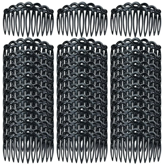 30 Pieces Clear White French Twist Water Wave Plastic Hair Side Combs Slides with 11 Teeth Wedding Brides Veil Combs Hair Accessories for Women Girls