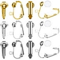 thumbnail image 1 of 30 Pieces Clip-on Earring Converters Non-pierced Earring Findings Dangle Earring Clips with Easy Open Loop and Silicone Earring Pads for Daily Accessory, 3 Colors (Style A), 1 of 5