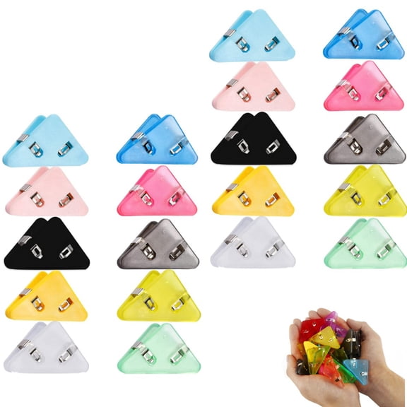 30 Pieces Corner Clip Triangle Folder Multipurpose Color Binder for Office by Tutuviw (Random Color)